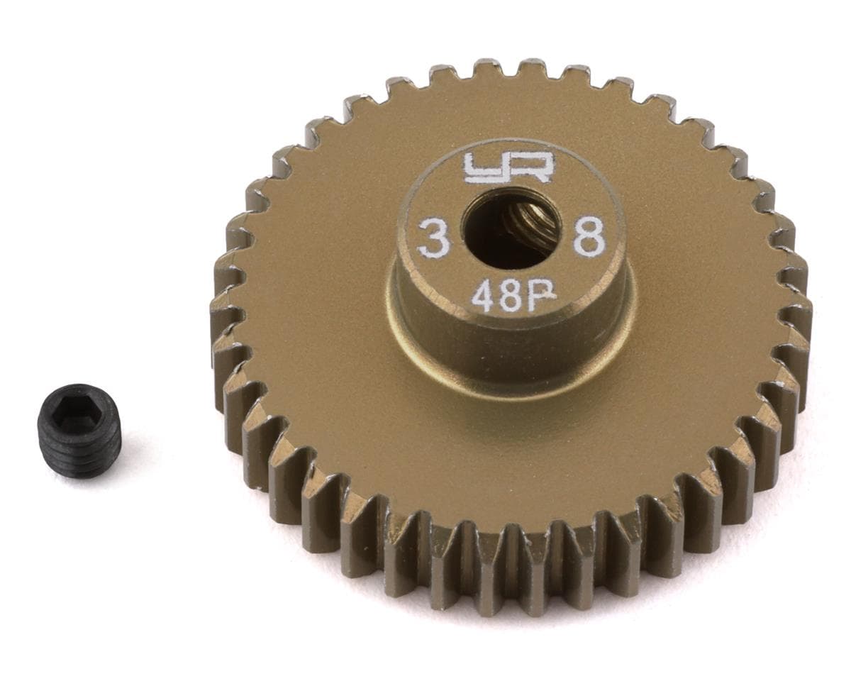 Yeah Racing 48P Hard Coated Aluminum Pinion Gear (38T) (3.17mm Bore)