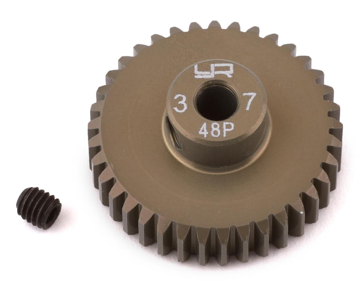 Yeah Racing 48P Hard Coated Aluminum Pinion Gear (37T) (3.17mm Bore)