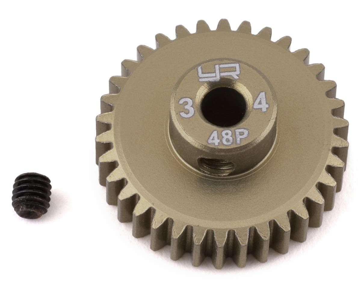 Yeah Racing 48P Hard Coated Aluminum Pinion Gear (34T) (3.17mm Bore)