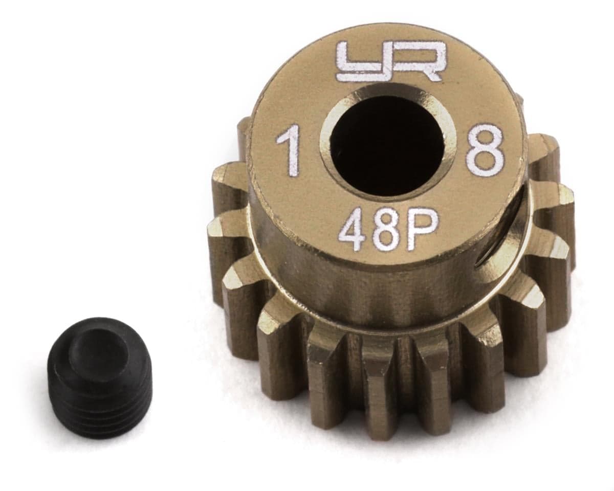 Yeah Racing 48P Hard Coated Aluminum Pinion Gear (18T) (3.17mm Bore)