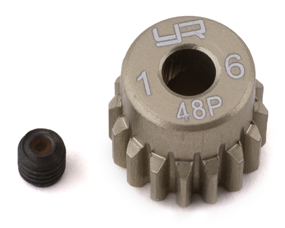 Yeah Racing 48P Hard Coated Aluminum Pinion Gear (16T) (3.17mm Bore)