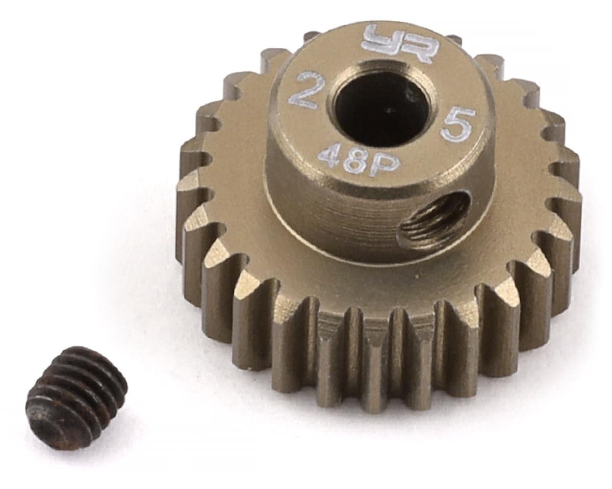 Yeah Racing 48P Hard Coated Aluminum Pinion Gear (25T) (3.17mm Bore)