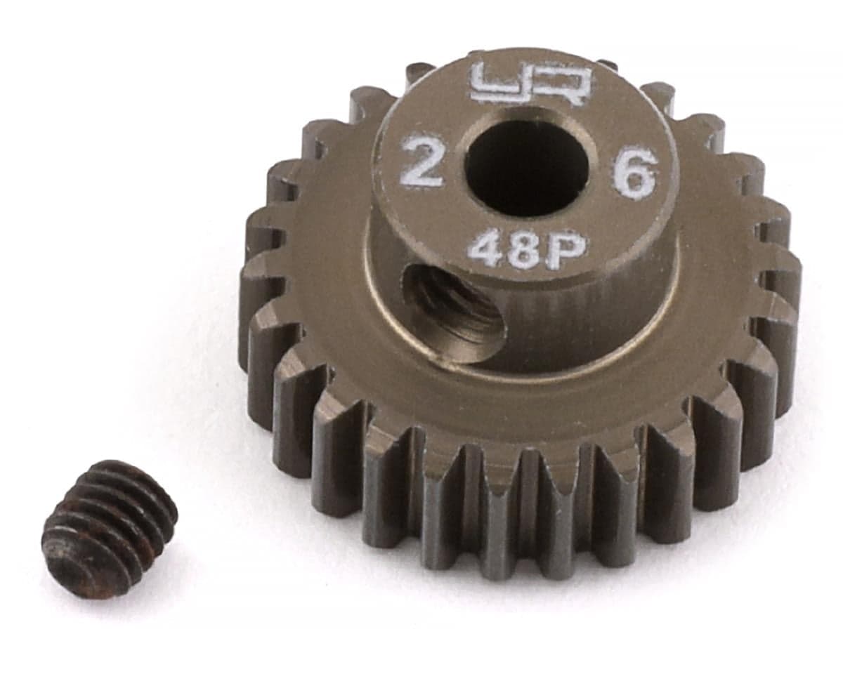 Yeah Racing 48P Hard Coated Aluminum Pinion Gear (26T) (3.17mm Bore)