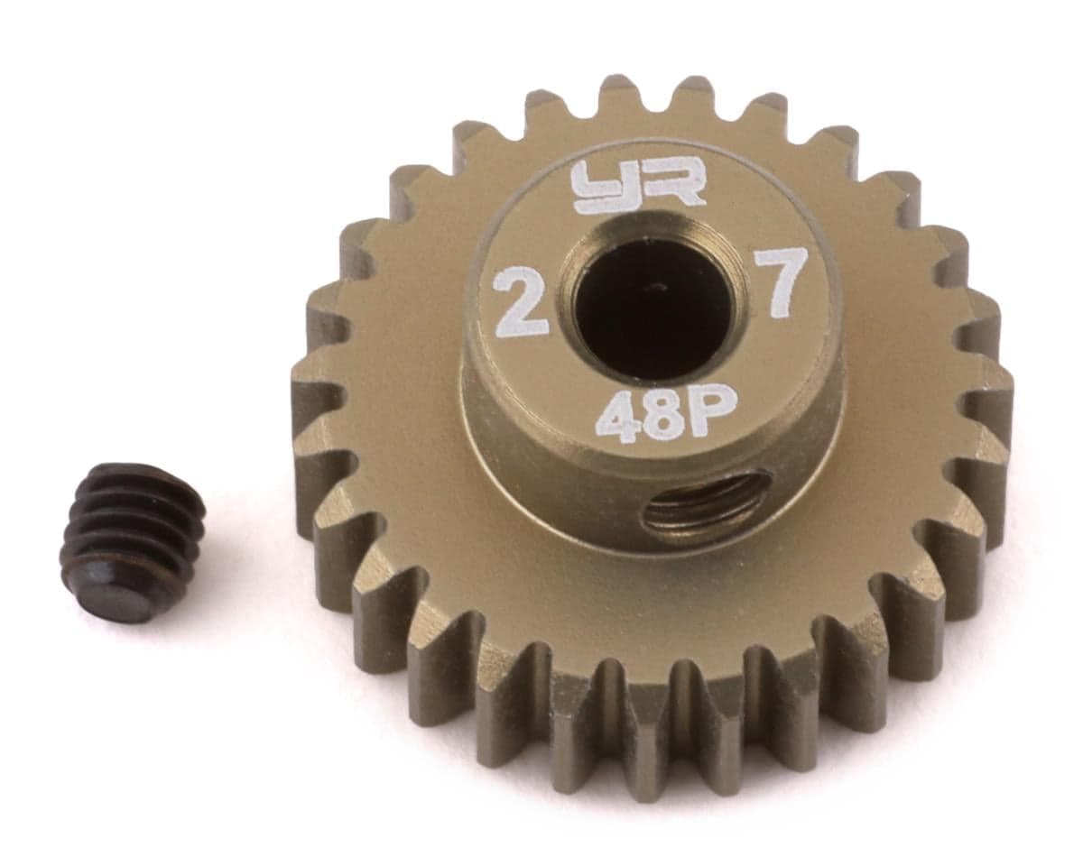 Yeah Racing 48P Hard Coated Aluminum Pinion Gear (27T) (3.17mm Bore)