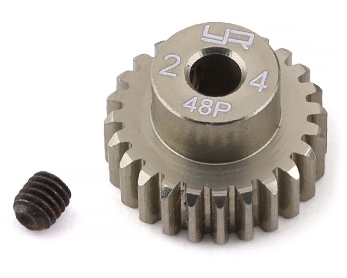 Yeah Racing 48P Hard Coated Aluminum Pinion Gear (24T) (3.17mm Bore)