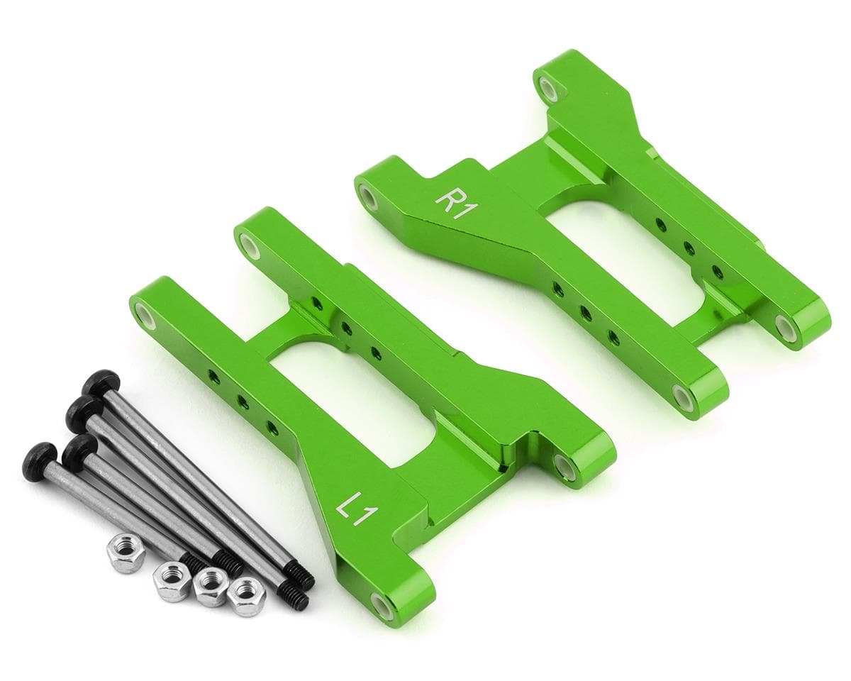 ST Racing Concepts Aluminum Toe-In Rear Arms for Traxxas Drag Slash (Green) (2) (1° Toe-In)