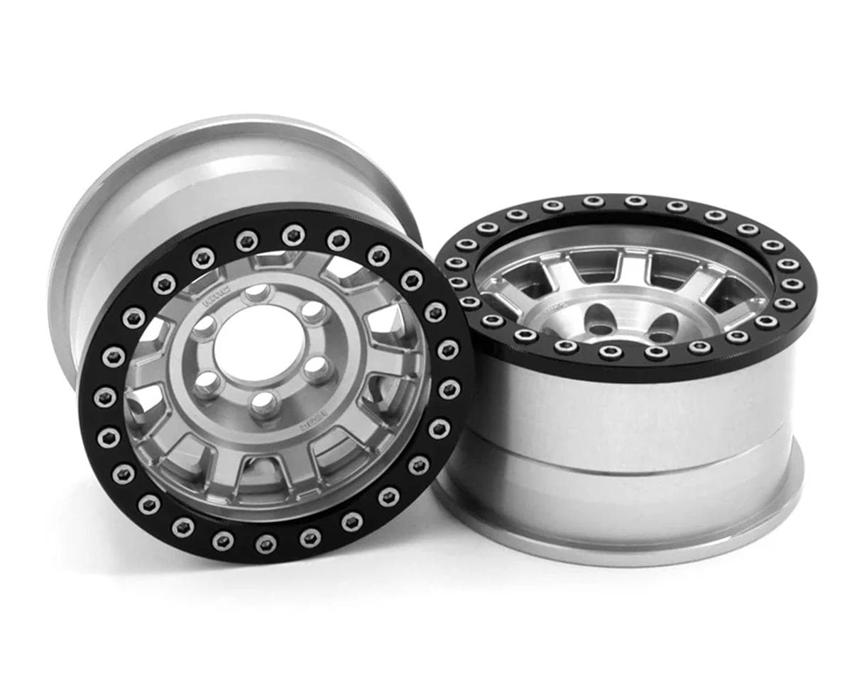 Vanquish Products 1.9" KMC KM236 Tank CNC Aluminum Crawler Beadlock Wheels (Clear) (2)