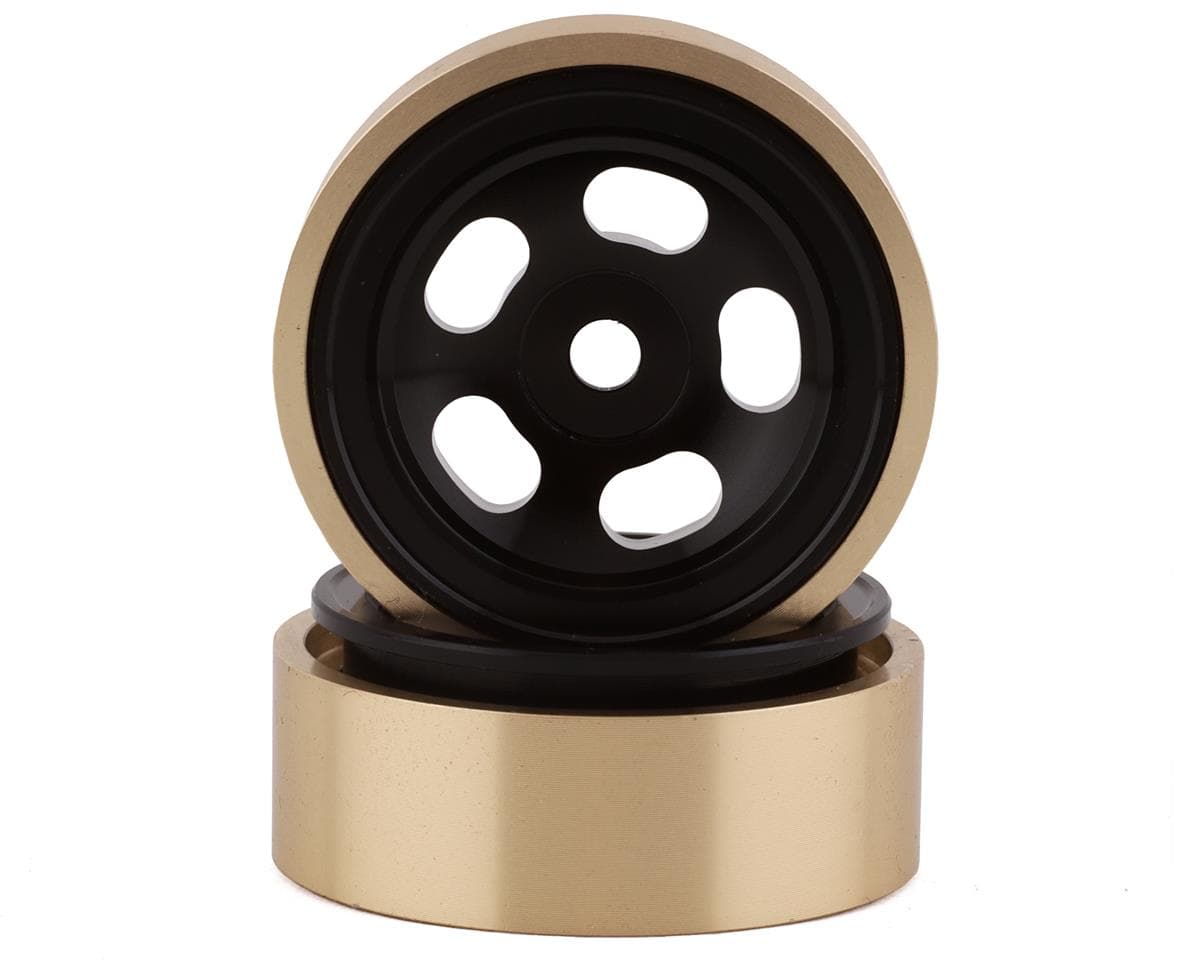 SSD RC 1.0” Aluminum/Brass 5-Slot Beadlock Wheels (Black) (2) (24g)