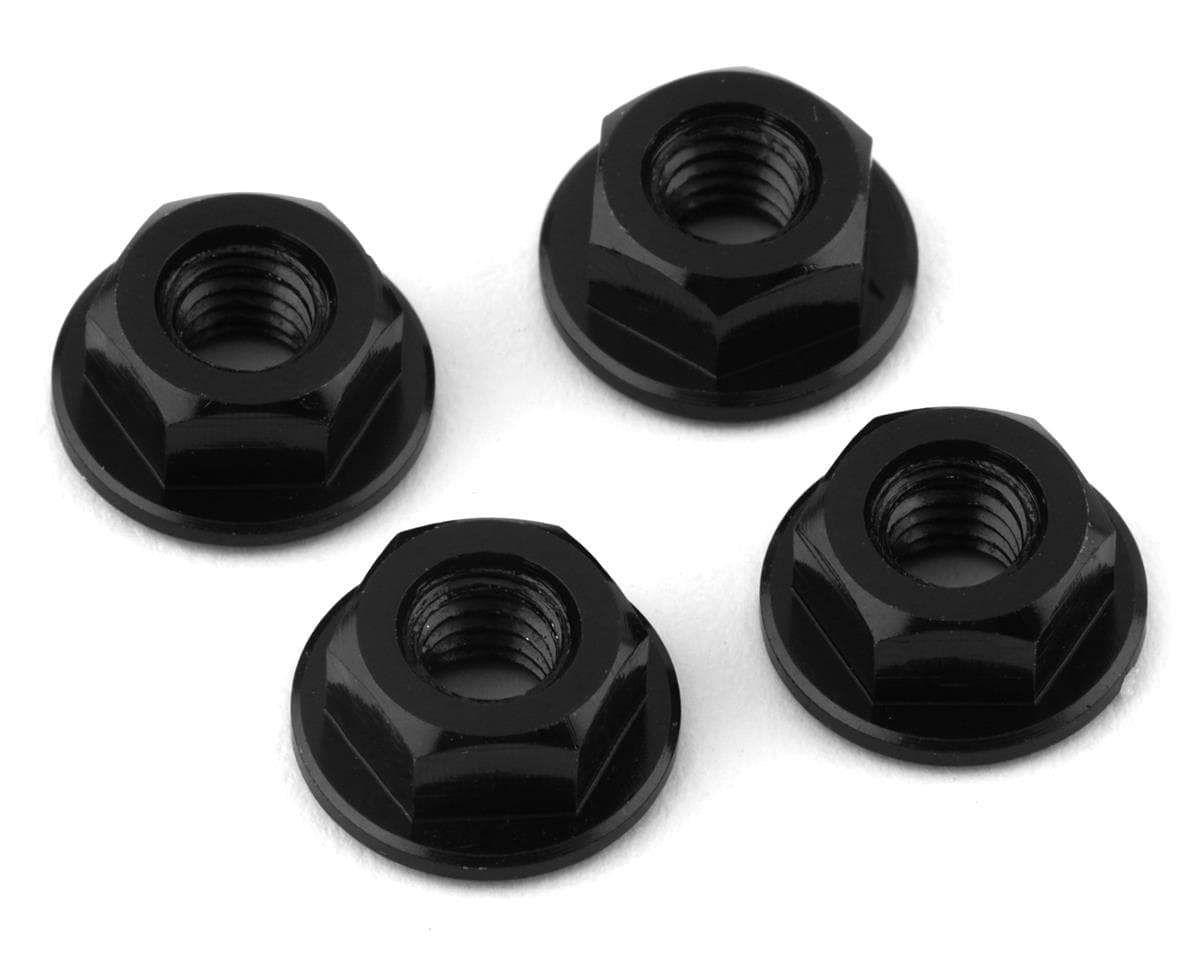 175RC Yokomo YZ-2 DTM 3.1 Aluminum Serrated Wheel Nuts (Black)