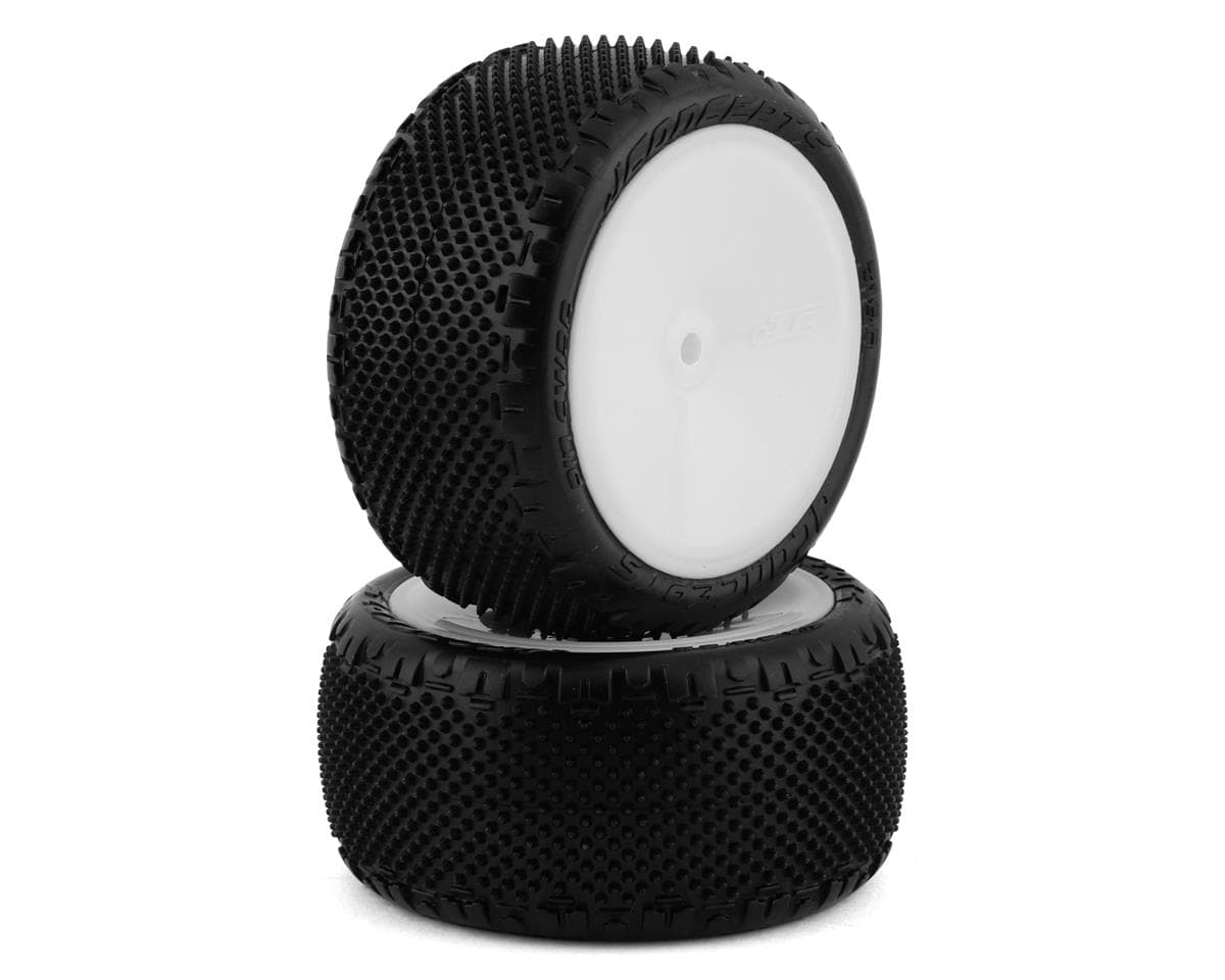 JConcepts Pin Swag 2.2" Pre-Mounted Rear Buggy Carpet Tires (White) (2) (Pink) w/12mm Hex