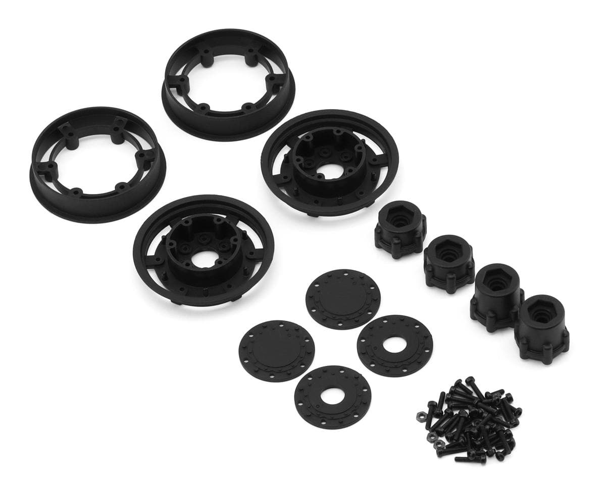 JConcepts 2.4" Tribute Monster Truck Transport Wheels (Black) (2) w/Adaptors