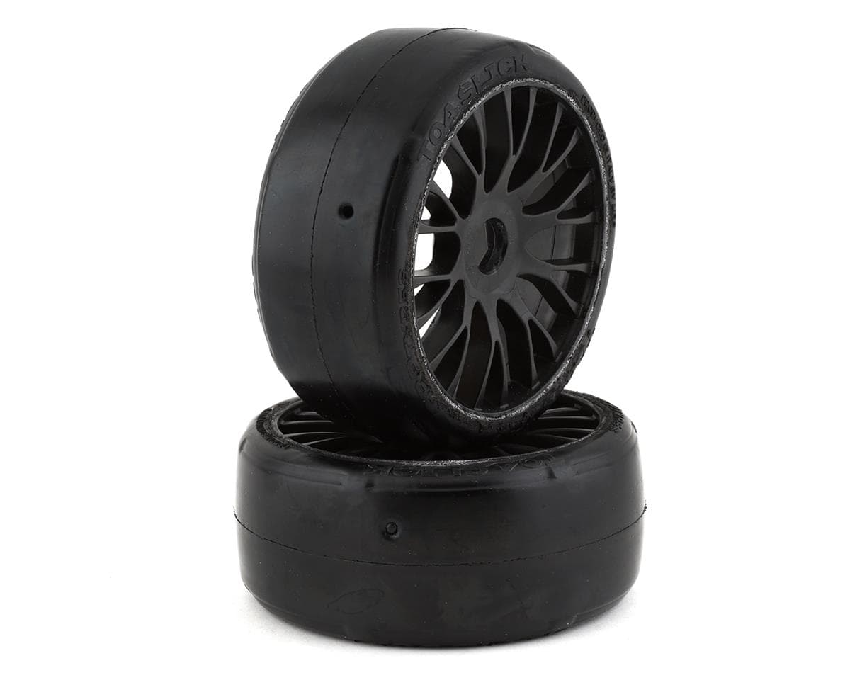 GRP Tires GT - TO4 Slick Belted Pre-Mounted 1/8 Buggy Tires (Black) (2) (XB3) w/FLEX Wheel