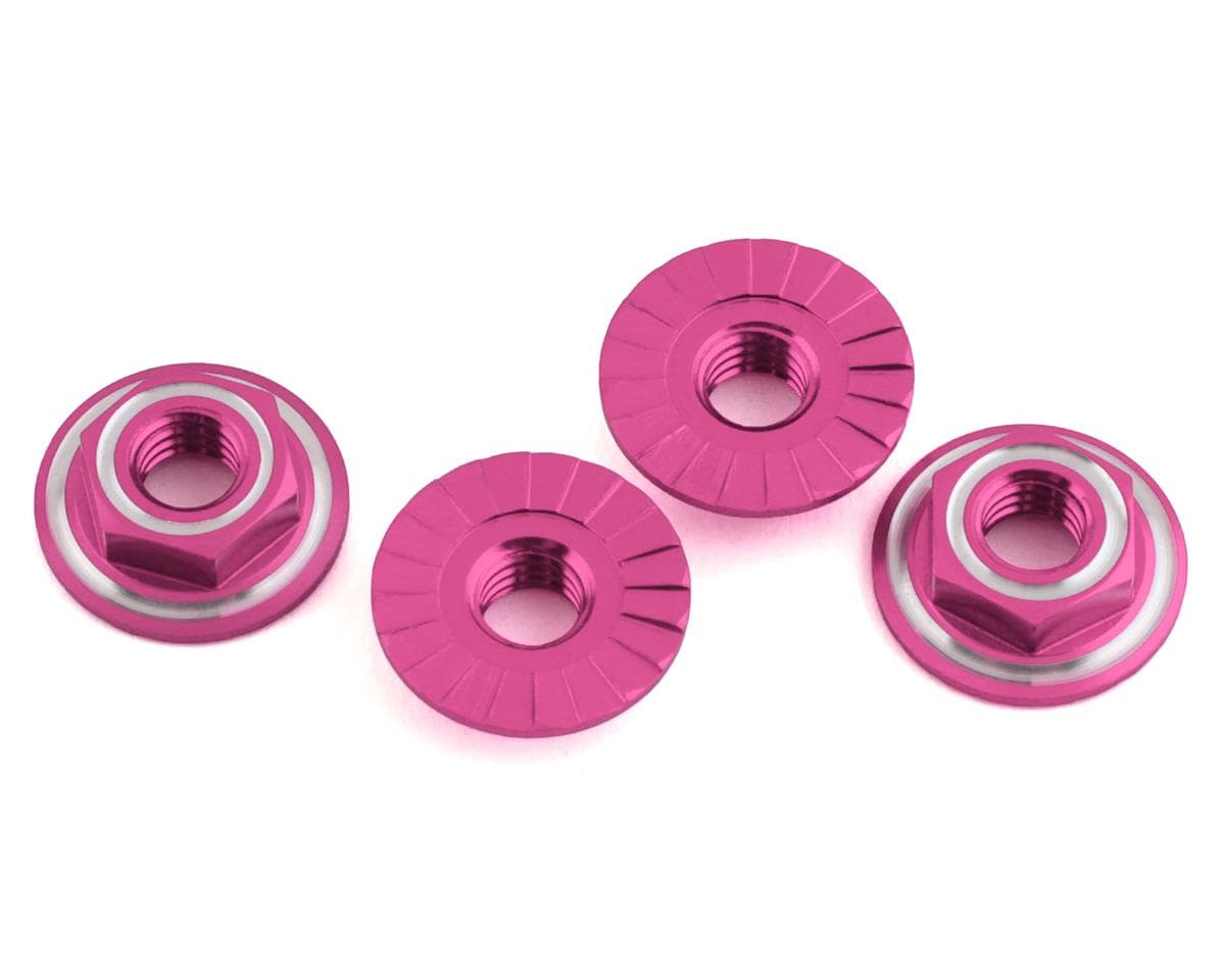 Avid RC Ringer 4mm Wheel Nuts (Pink) (4)