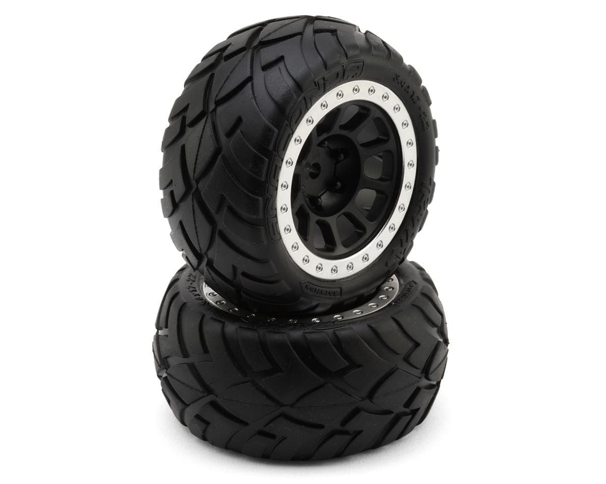 Traxxas Anaconda 2.2" Rear Pre-Mounted Tires (2) (Bandit) (Satin Chrome)
