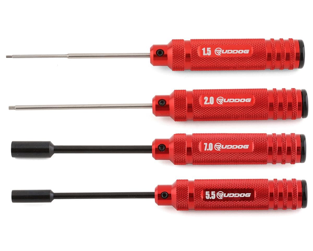 Ruddog 4-Piece Metric Hex & Nut Driver Tool Set (1.5, 2.0, 5.5, 7.0mm)