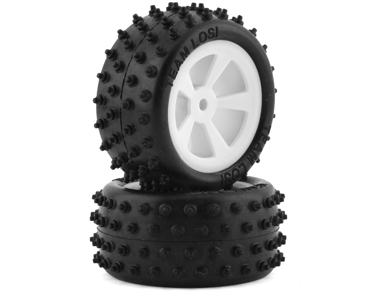 Losi Mini JRX2 Pre-Mounted Rear 4 Row Tire (White) (2)