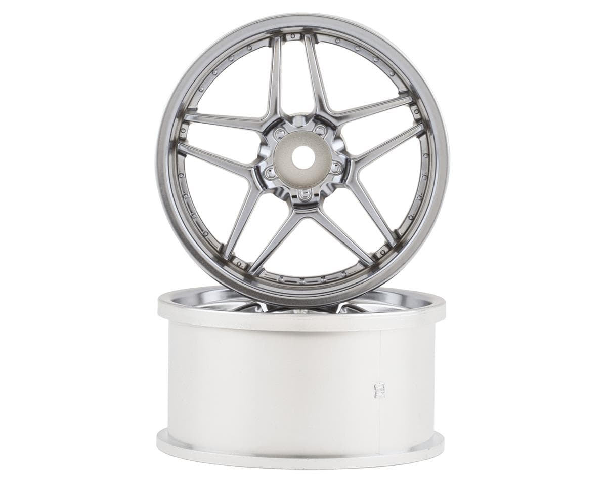 Topline Blitz BRW03 5-Split Spoke Drift Wheels (Matte Chrome) (2) (8mm Offset) w/12mm Hex