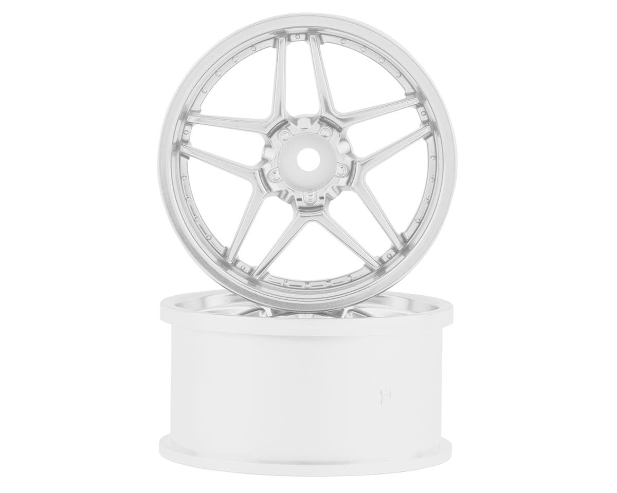 Topline Blitz BRW03 5-Split Spoke Drift Wheels (Matte Silver) (2) (6mm Offset) w/12mm Hex