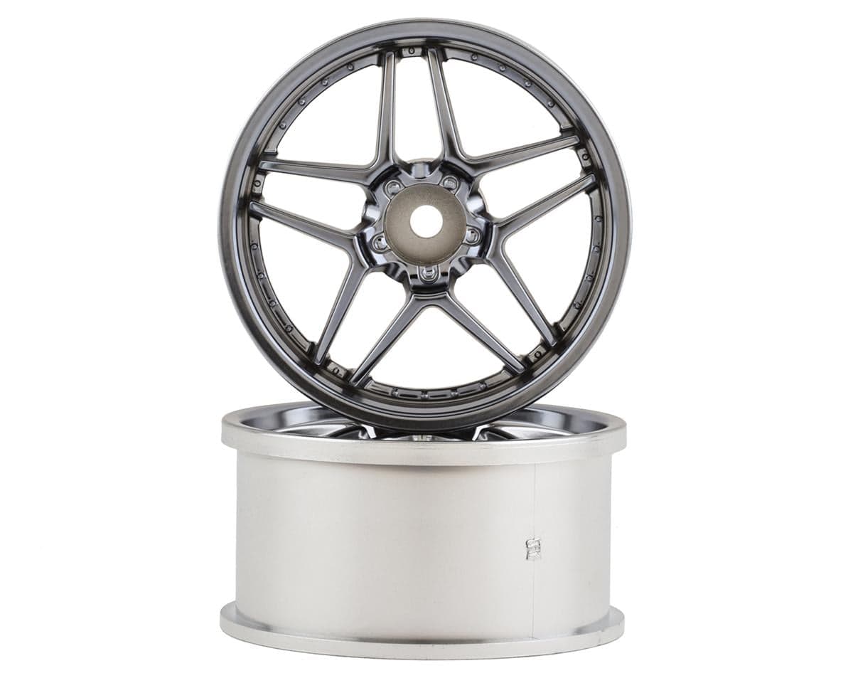 Topline Blitz BRW03 5-Split Spoke Drift Wheels (Black Chrome) (2) (8mm Offset) w/12mm Hex