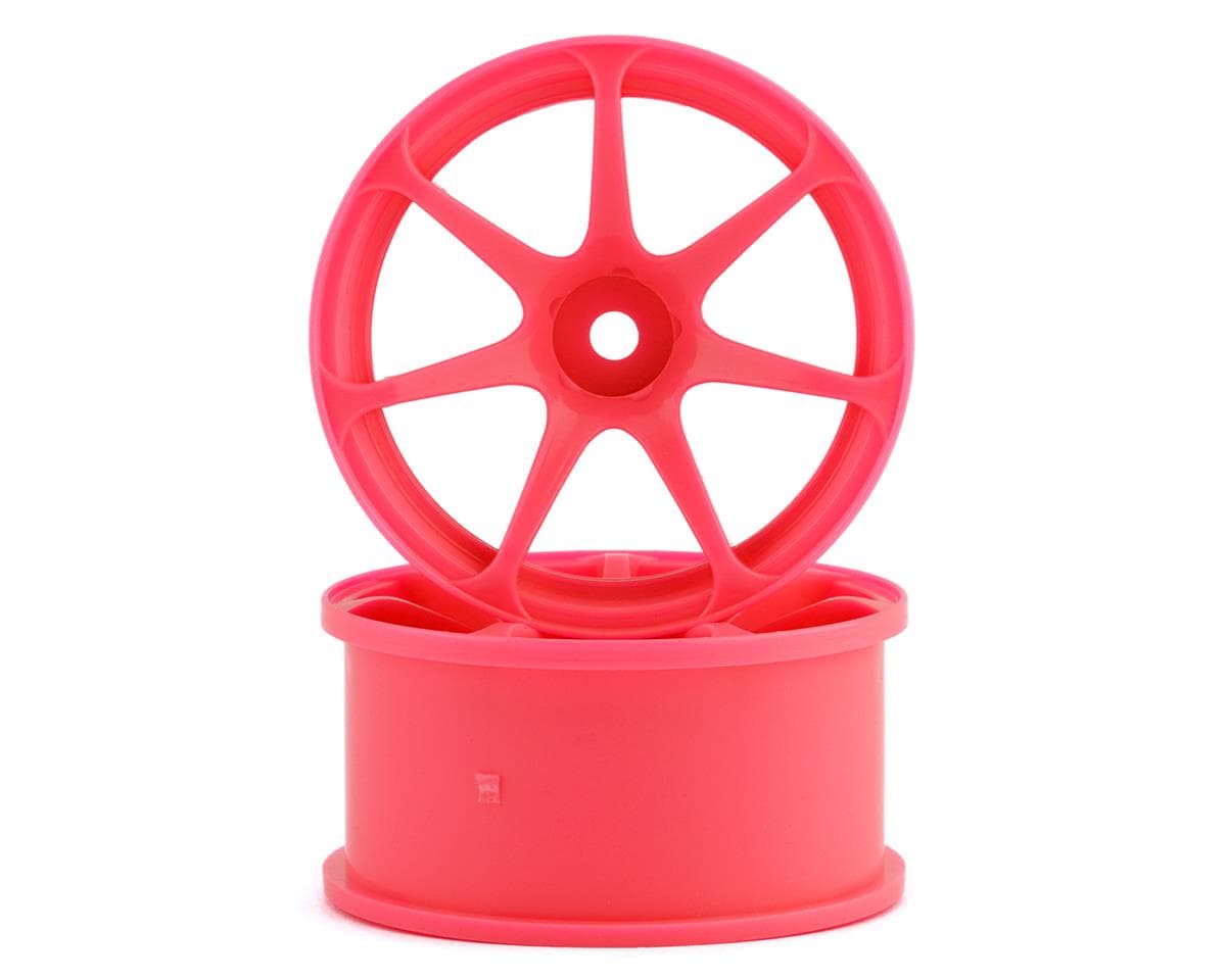 Mikuni AVS Model T7 7-Spoke Drift Wheels (Pink) (2) (7mm Offset) w/12mm Hex