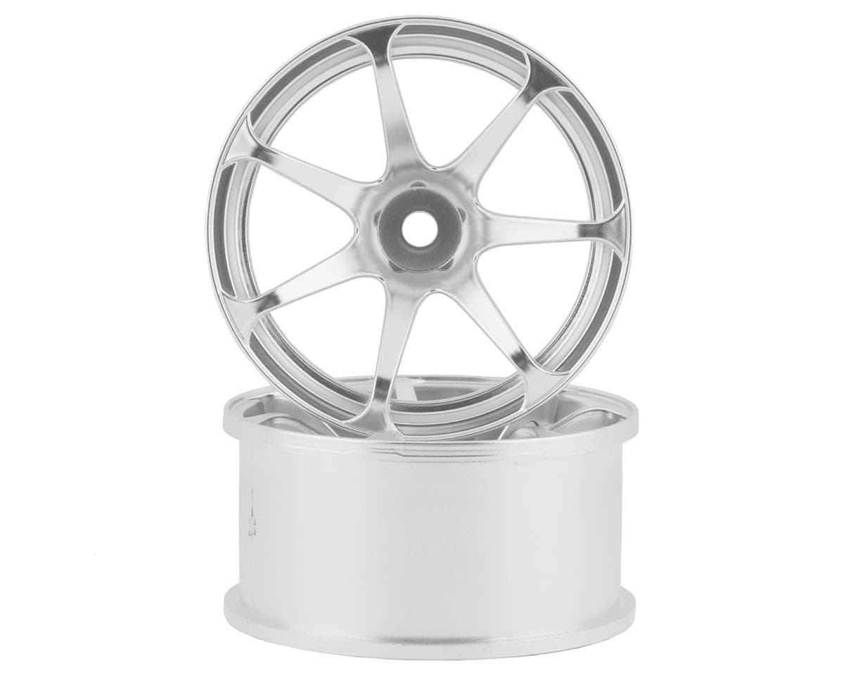 Mikuni AVS Model T7 7-Spoke Drift Wheels (Matte Silver) (2) (7mm Offset) w/12mm Hex