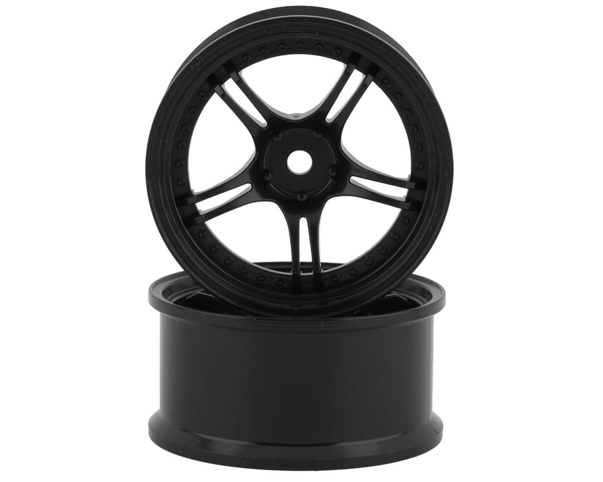 RC Art SSR Professor SPX 5-Split Spoke Drift Wheels (Black) (2) (6mm Offset) w/12mm Hex