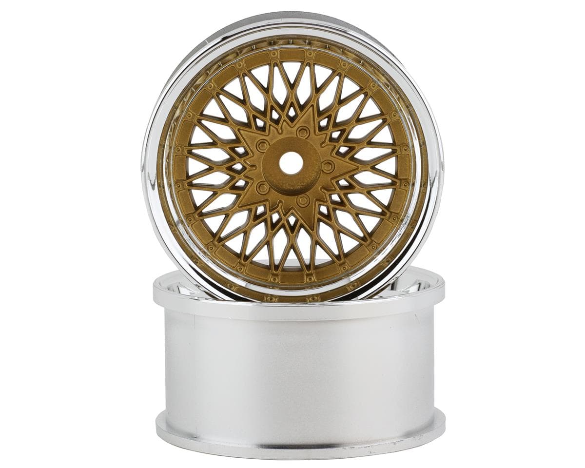 RC Art SSR Formula Mesh 19 Drift Wheels (Gold) (2) (6mm Offset) w/12mm Hex