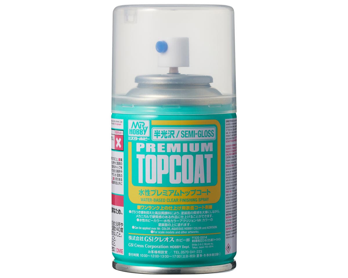 GSI Creos Mr. Hobby Premium Top Coat Spray Paint (Clear) (Semi-Gloss)