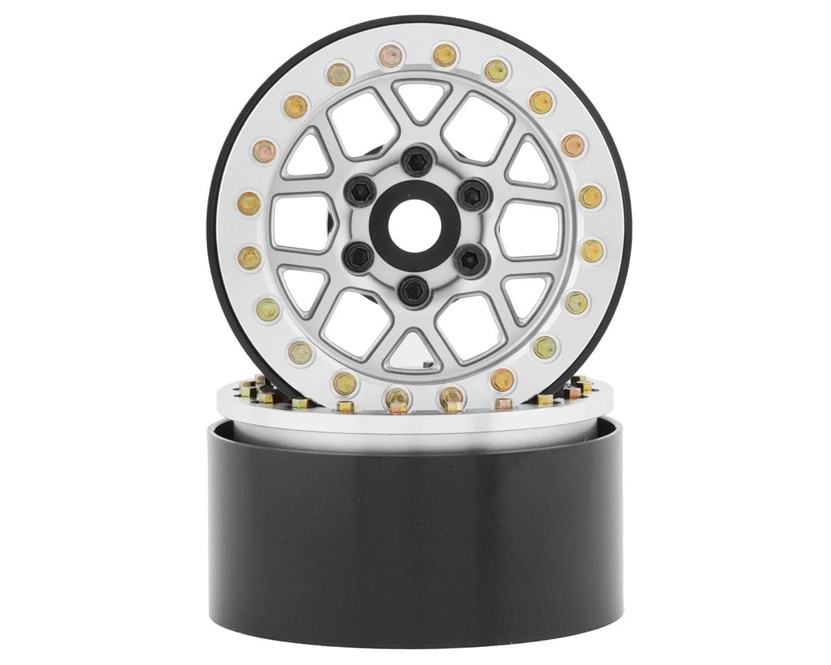SSD RC 1.9"" Boxer Beadlock Wheels (Silver)