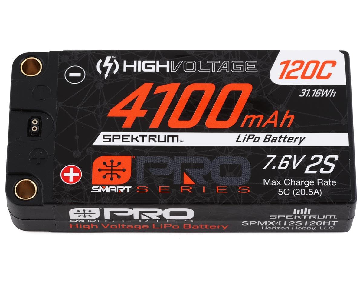 Spektrum RC 2S Hard Case LiPo 120C Shorty LiPo Battery (7.6V/4100mAh) w/5mm Bullets