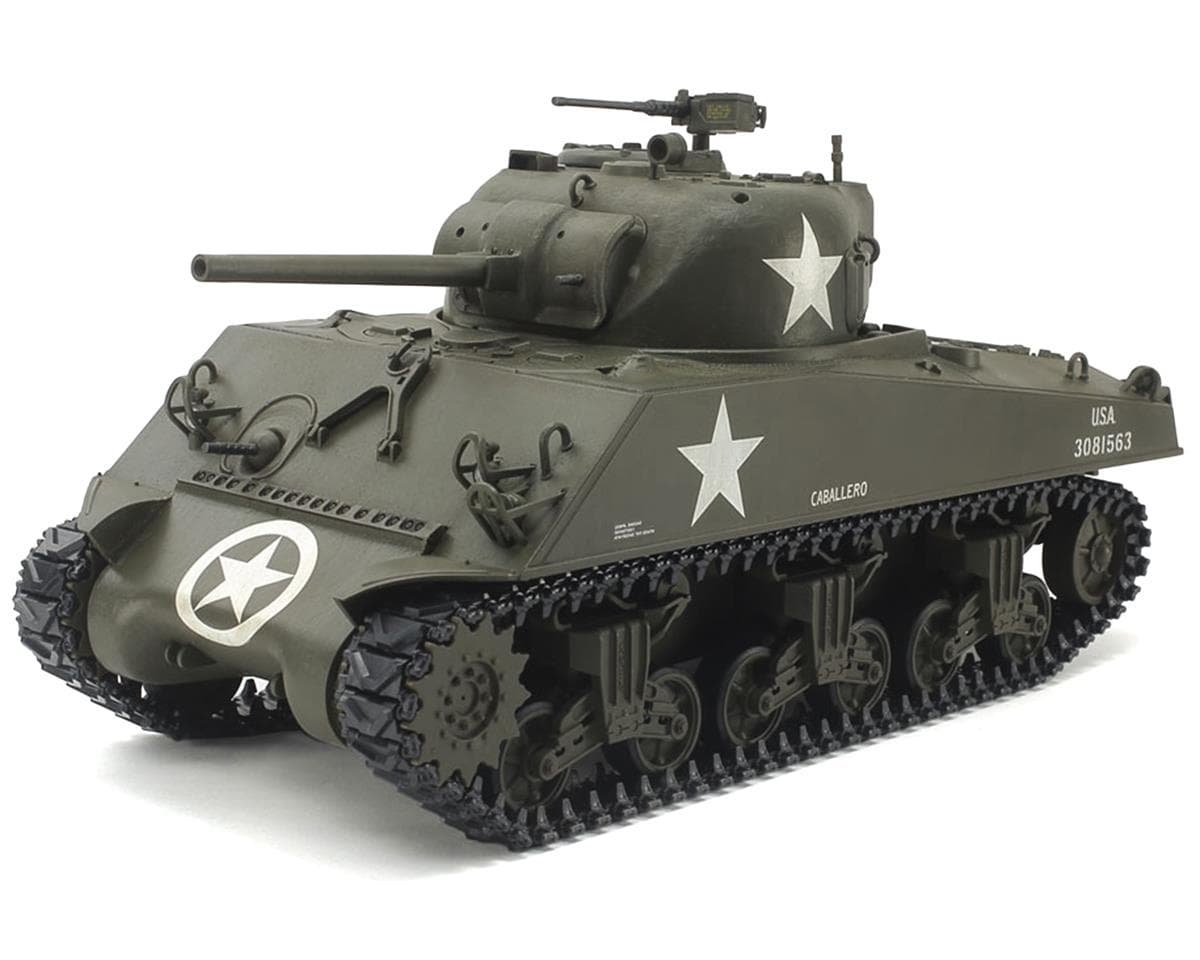 Tamiya 1/35 U.S. M4A3 Sherman RC Model Medium Tank Kit w/TTU-10 Transmitter & MC-07 Control Unit
