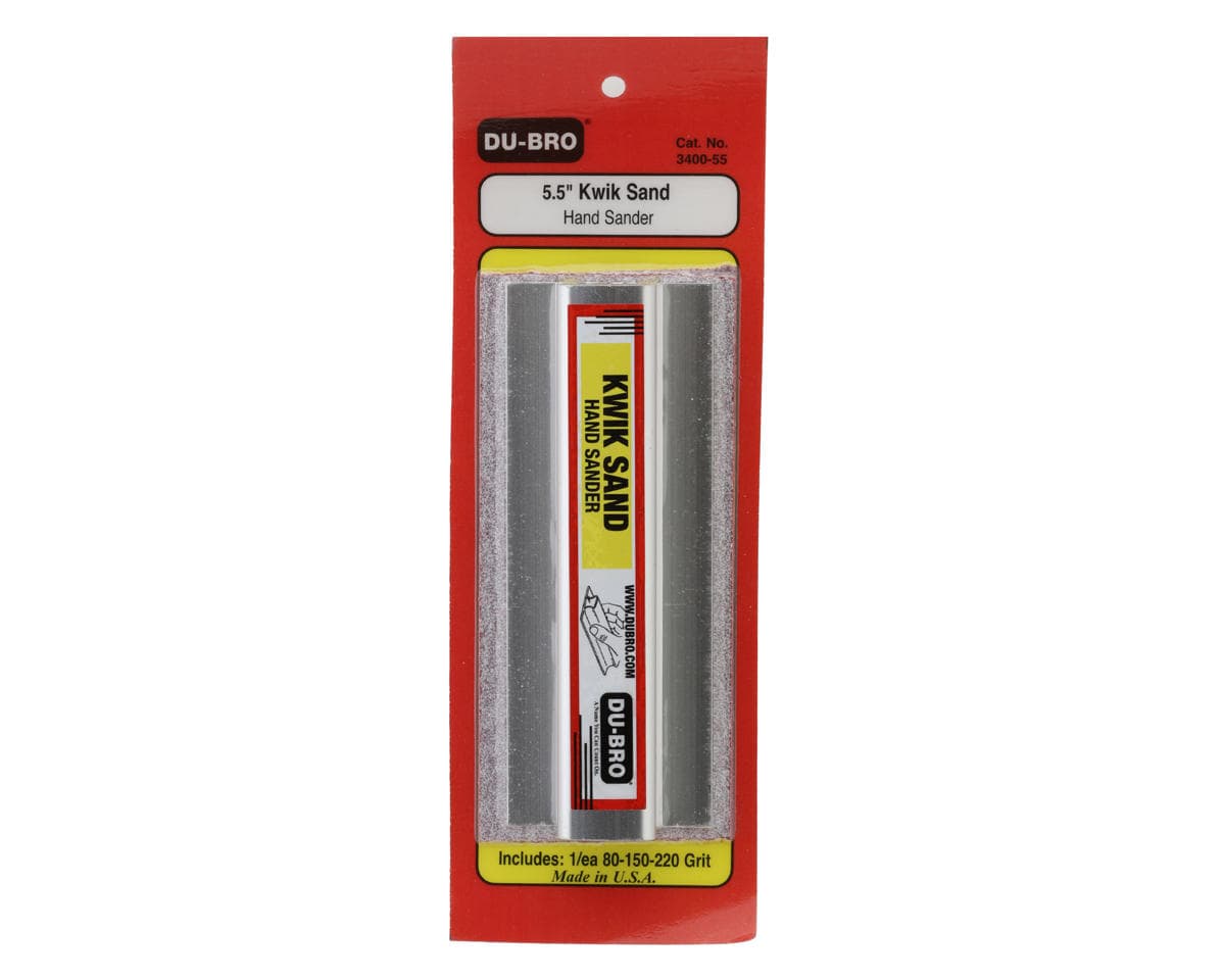 DuBro Kwik Sand Hand Sander (5.5") (#80,#150,#220 Grit)