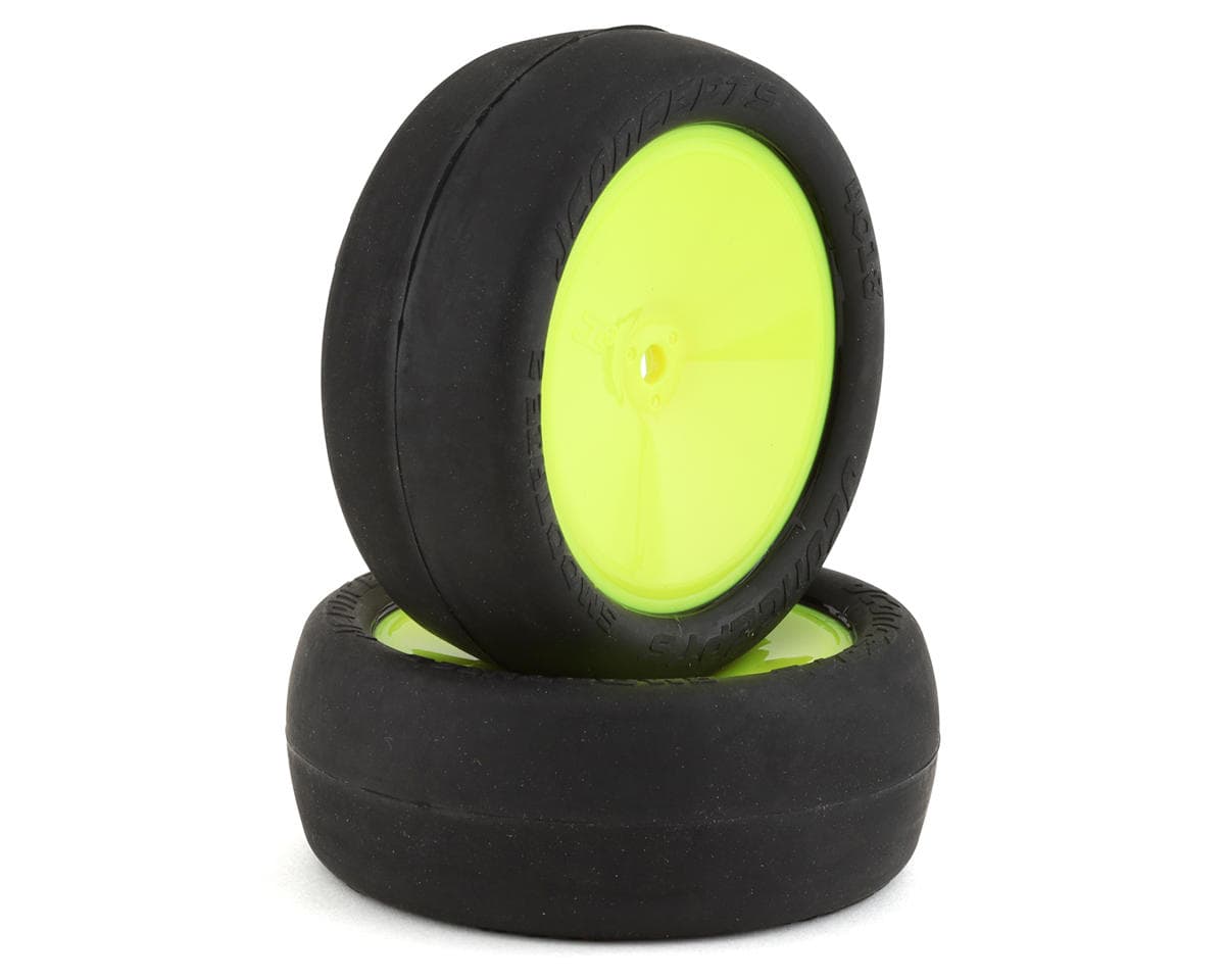 JConcepts Smoothie 2 2.2" Pre-Mounted 2WD Front Buggy Tires (Yellow) (2) w/12mm Hex (Silver)