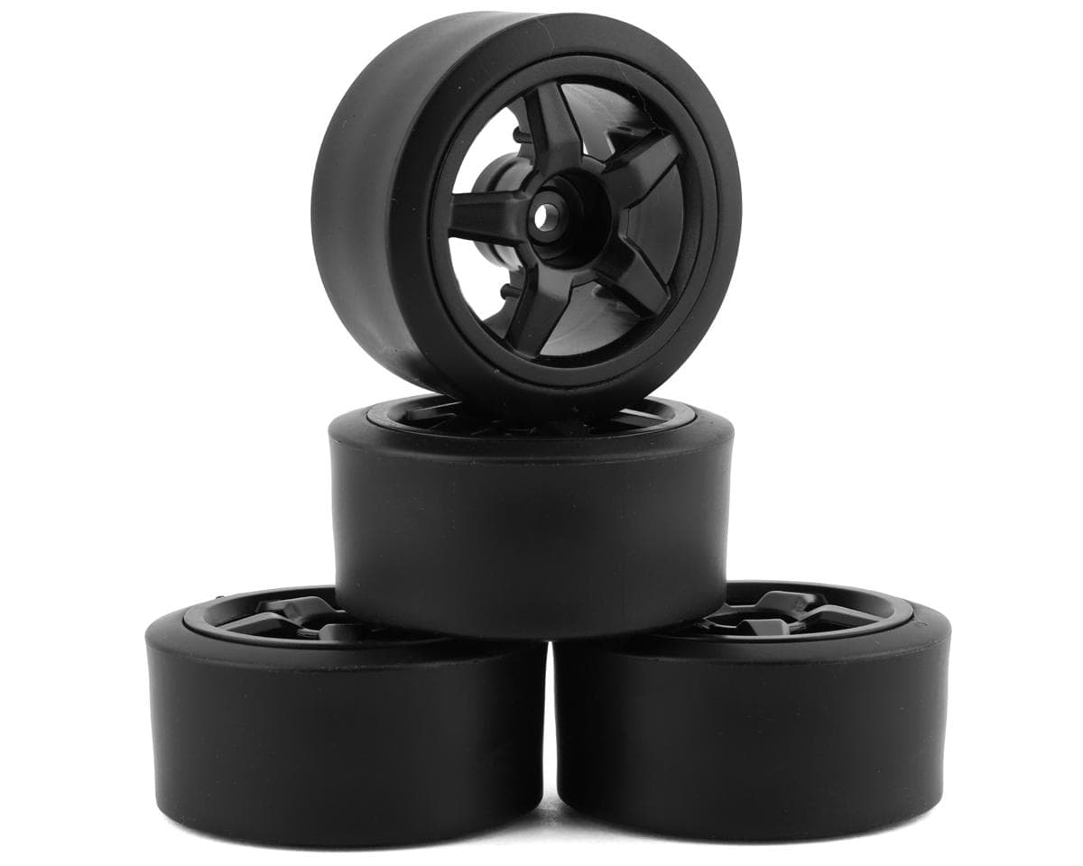 UDI RC 1/16 Pre-Mounted Drift Tires (Black) (4) (w/9mm Hex)