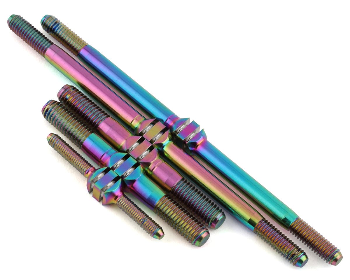 J&T Bearing Co. Mugen MBX8T/MBX8TR Titanium "Milled" Turnbuckle Kit (Oil Slick)