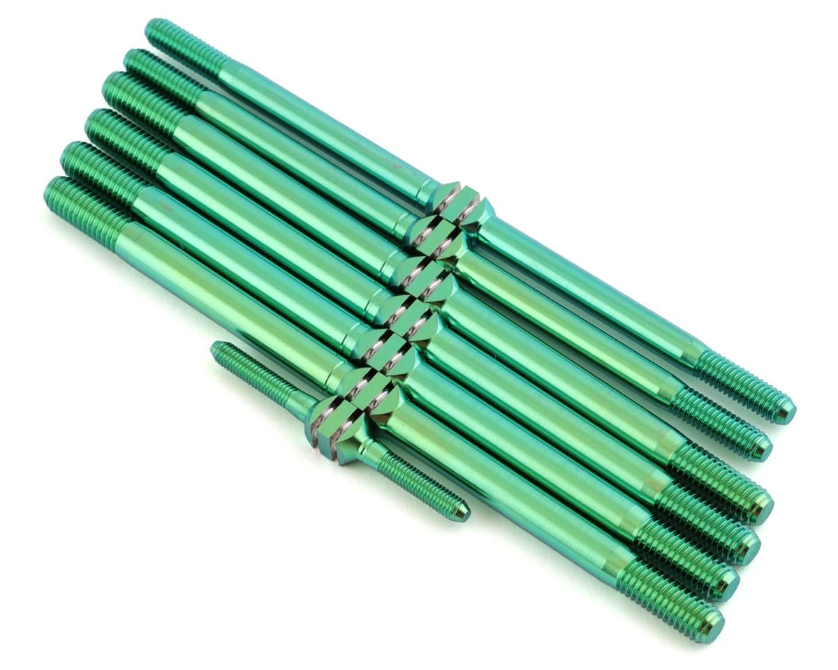 J&T Bearing Co. Tekno NT48/ET48 2.0 Titanium "Milled" Turnbuckle Kit (Green)