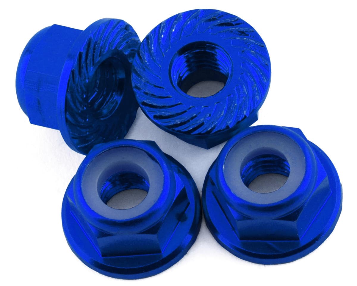 175RC 4mm Locking Wheel Nuts for Traxxas Hoss (Blue) (4)