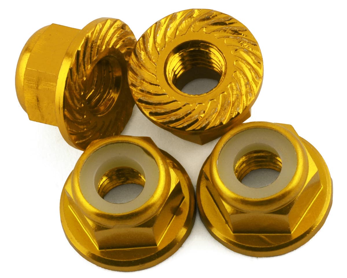 175RC 4mm Locking Wheel Nuts for Traxxas Hoss (Gold) (4)
