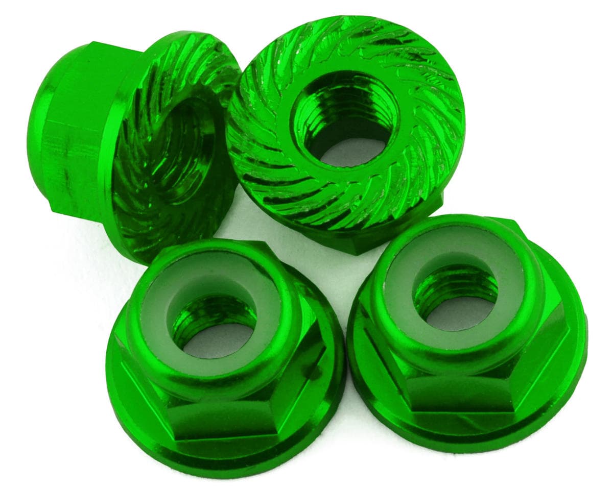 175RC 4mm Locking Wheel Nuts for Traxxas Hoss (Green) (4)