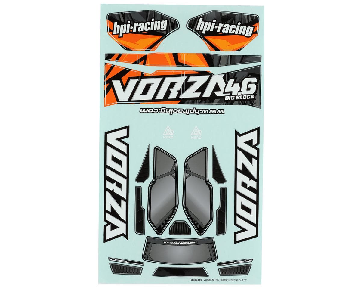 HPI Vorza Truggy Nitro VB-2 Decal Sheet (Orange)