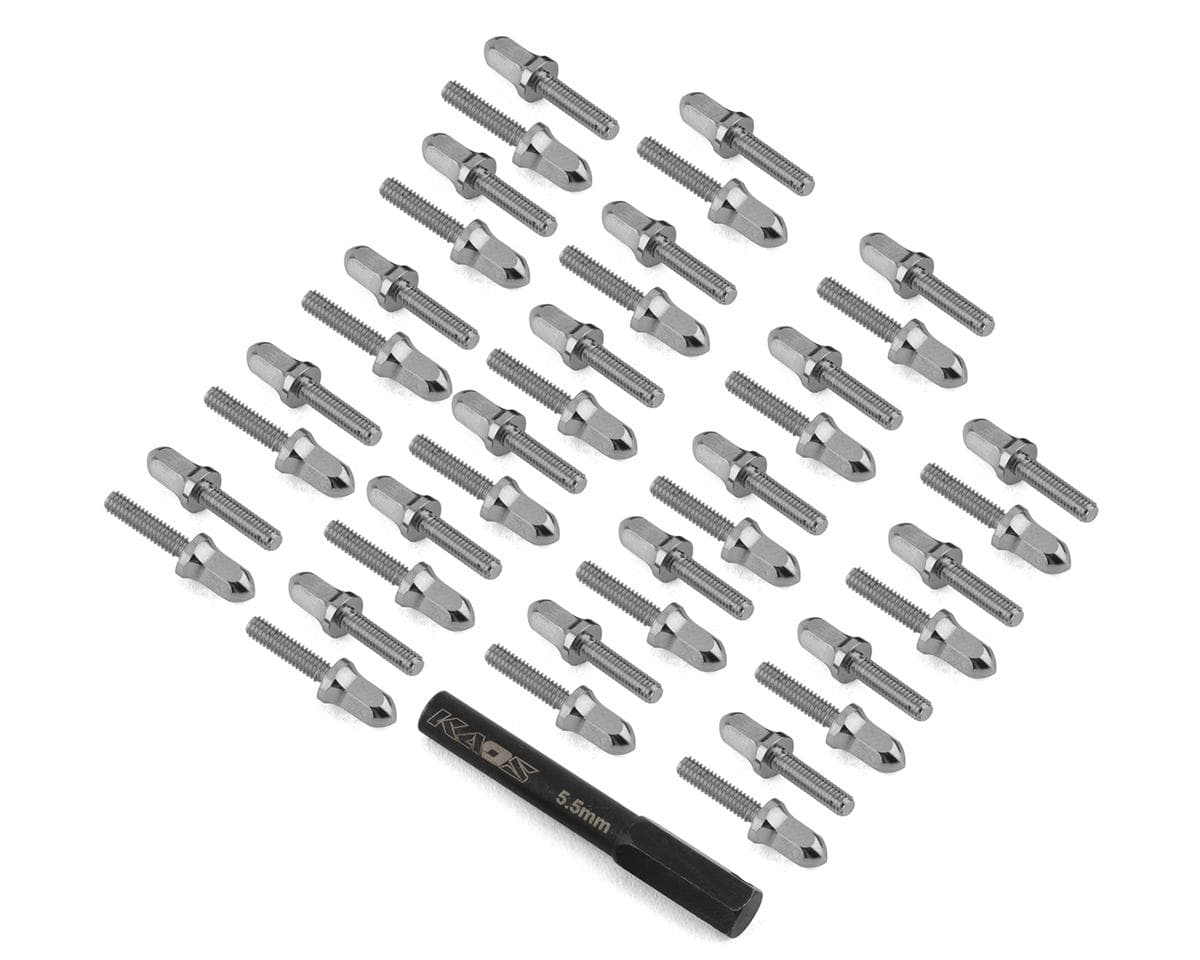 CEN Bullet Wheel Lug (chrome) (40) (2.5mm studs) w/Tool