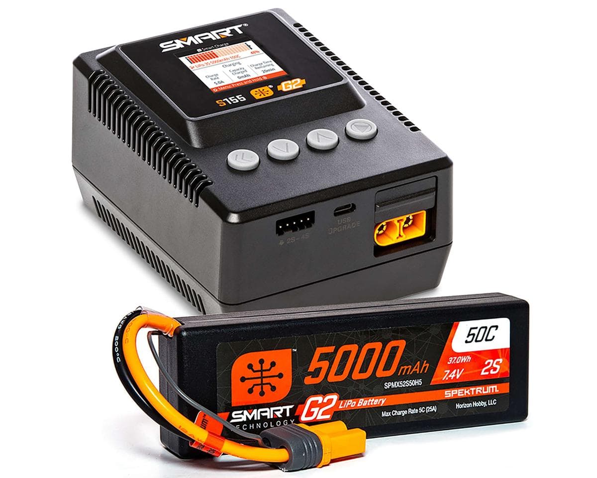 Spektrum RC Smart G2 PowerStage 2S Bundle w/2S Smart LiPo Battery (5000mAh) (IC5)