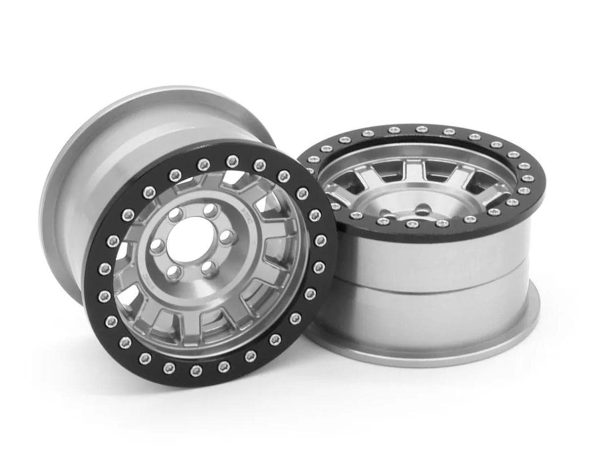 Vanquish Products 2.2" KMC KM236 Tank CNC Aluminum Crawler Beadlock Wheels (Clear) (2)
