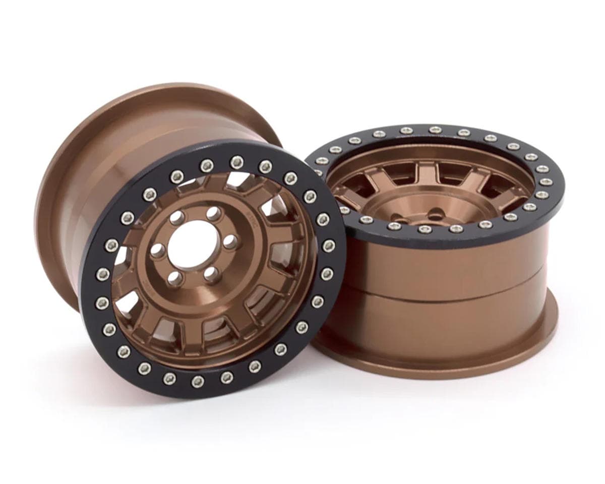 Vanquish Products 2.2" KMC KM236 Tank CNC Aluminum Crawler Beadlock Wheels (Bronze) (2)