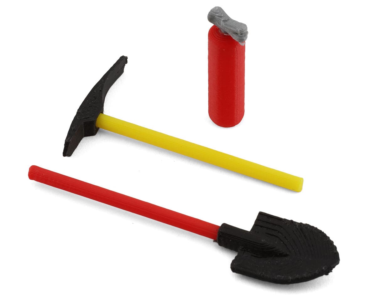 Scale By Chris 1/18 Miniature Scale Accessory Bundle w/Shovel, Pickaxe & Fire Extinguisher