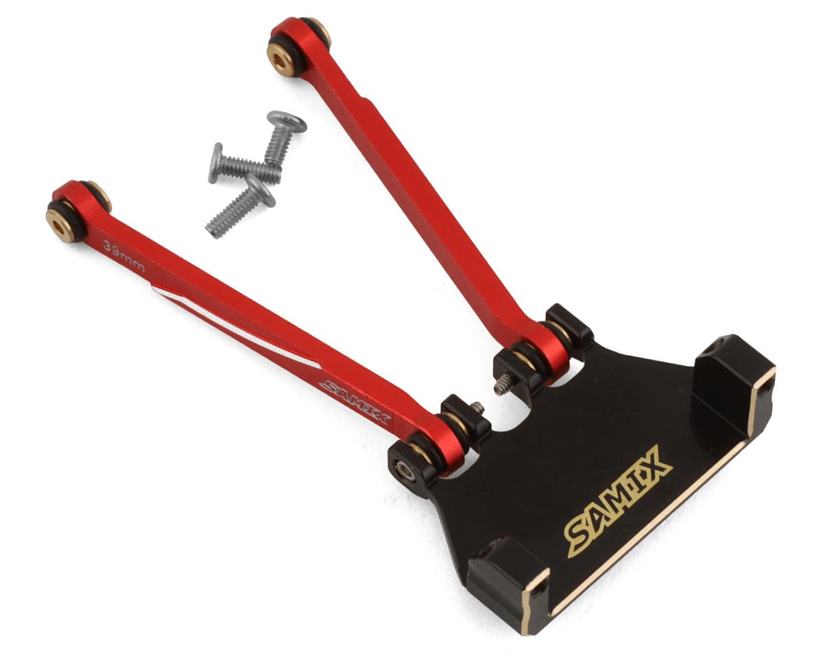 Samix SCX24 Brass Servo Mount & Aluminum 4-Link w/39mm Links (Red) (EcoPower/Emax) (7g)