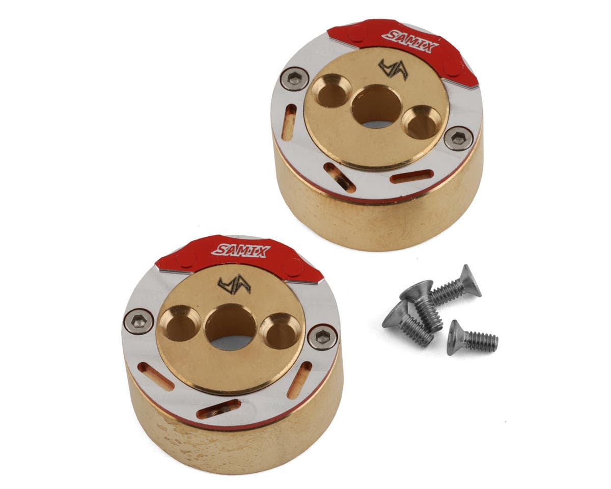 Samix Brass Rear Counter Weights for Traxxas TRX-4M (Gold) (2) (24g) w/Scale Brake Rotors