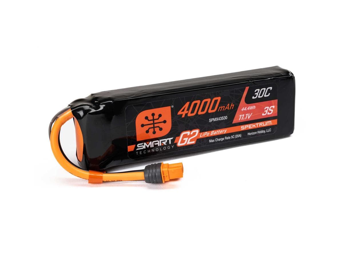 Spektrum RC 11.1V 4000mAh 3S Smart G2 LiPo Battery 30C: IC3
