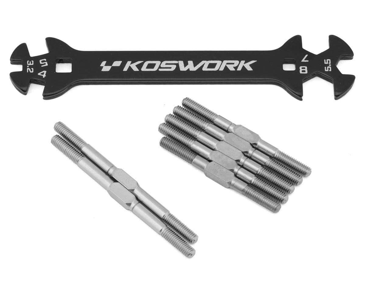 Koswork Kyosho 1/10 Steel HD Turnbuckle Set w/Wrench (7) (Mid/Turbo/Optima/Javelin/Ultima)