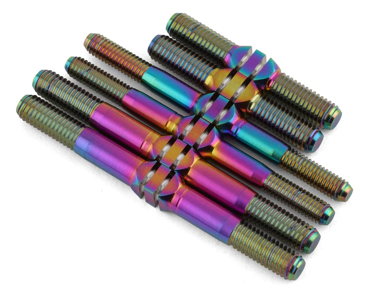 J&T Bearing Co. HB D8 Worlds Spec Titanium "Milled'' Turnbuckle Kit (Oil Slick) (6)